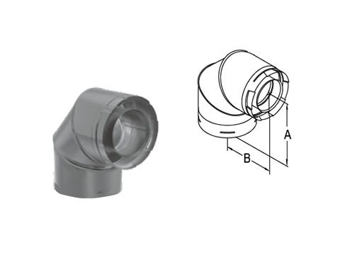 M&G DuraVent 4x6 DirectVent Pro 90 Degree Elbow - Galvanized - 46DVA-E90 // 46DVA-E90