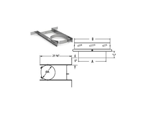 M&G DuraVent 5" DuraTech 5" and 7" DT Extended Adjustable Wall Strap - 5DT-AWSX