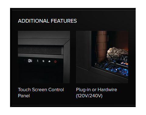 Napoleon Cineview 26 Electric Fireplace Insert additional features