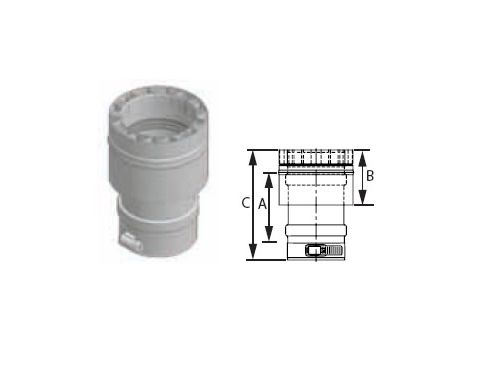 M&G DuraVent 16'' FasNSeal W2 Appliance Adapter - W2-AA16 // W2-AA16