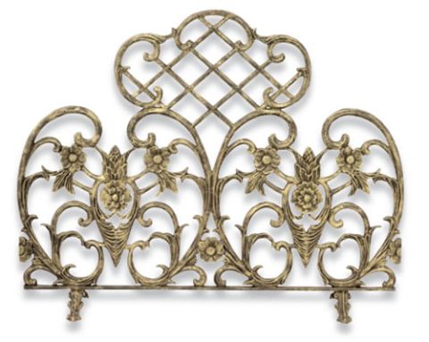 Uniflame Single Panel Antique Gold Cast Aluminum Screen - S-5502
