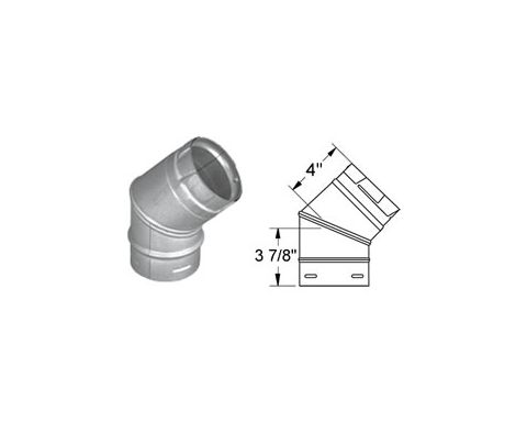 M&G DuraVent PelletVent Pro 45 Degree Elbow - Black - 4PVP-E45B // 4PVP-E45B