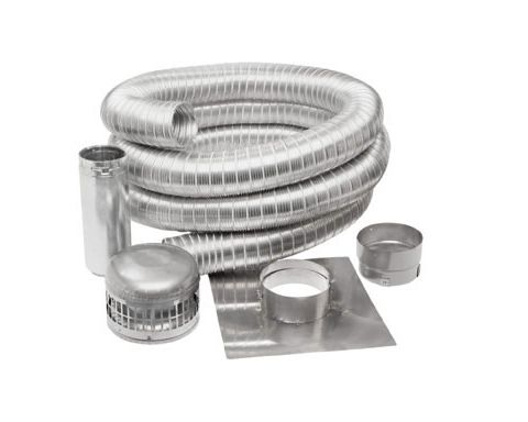 Metal-Fab SuperFlex 4'' x 25' Length Stainless Steel Chimney Liner Kit - SLK0425C