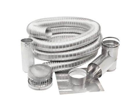 Metal-Fab SuperFlex 4'' x 25' Length Stainless Steel Chimney Liner Kit - SLK0425T