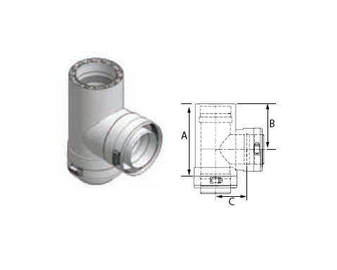 M&G DuraVent 16'' FasNSeal W2 Double Wall Standard Tee - W2-T16 // W2-T16