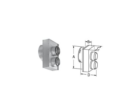 M&G DuraVent DirectVent Pro 4x6 Co-Axial To Co-Linear Appliance Connector - VERMONT CASTINGS - 46DVA-VCL // 46DVA-VCL