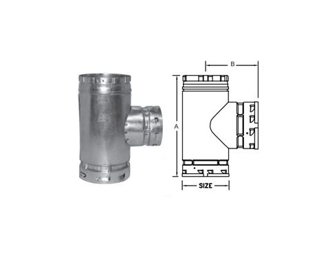 DuraVent 26 Round B-Vent Standard Tee - 26BVT