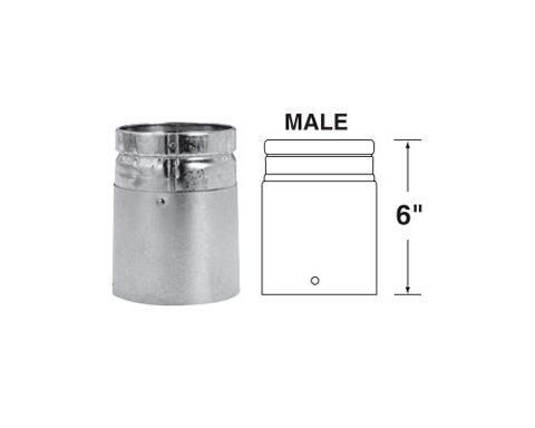 DuraVent 6 Round B-Vent 1/4 Universal Adapter Male - 6BVAM
