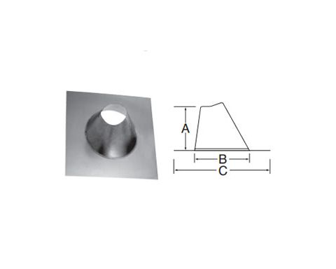 DuraVent 8 Round B-Vent Tall Cone Adjustable Roof Flashing - 8BVFTA