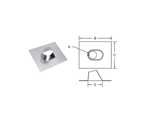 DuraVent 8 Round B-Vent 0/12-6/12 Adjustable Flashing - 8BVF