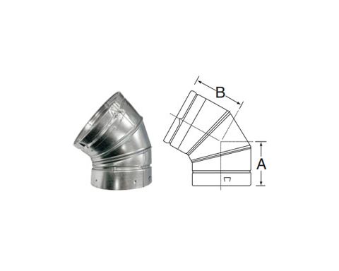 DuraVent 6 Round B-Vent 45/60 Degree Adjustable Elbow - 6BVL45