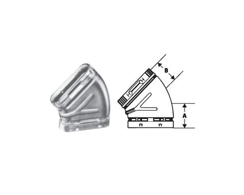 DuraVent 4 Oval B-Vent 45 Degree Elbow Flat - 4BVOL45F