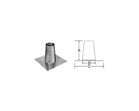 Selkirk 6'' RV Tall Cone Flat Roof Flashing - 106815 - 6RV-TF