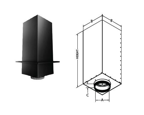 DuraVent 6" DuraTech 24" Square Ceiling Support Box Reduced Clearance - 6DT-CS24R-2