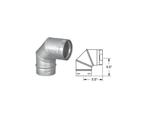 M&G DuraVent PelletVent Pro 90 Degree Elbow - Black - 3PVP-E90B // 3PVP-E90B