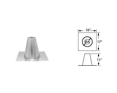 Security Chimneys 4" Secure Pellet Tall Cone Roof Flashing - 4SPVF