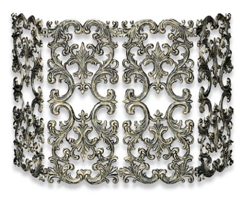 Uniflame 4 Fold Antique Gold Cast Aluminum Screen - S-5531