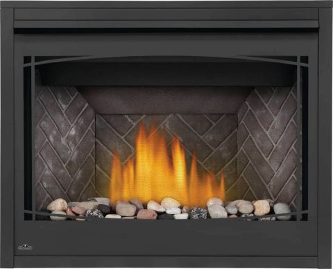 Flames in fireplace