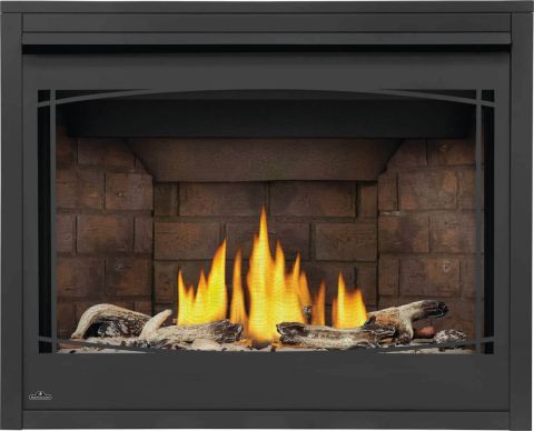 Flame in fireplace