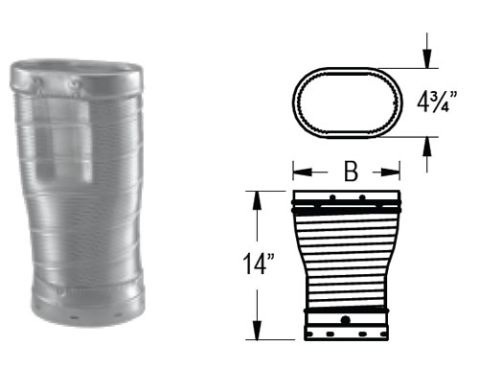 M&G DuraVent 8'' DuraLiner Round-To-Oval Flex Pipe 14'' - 4814-RO // 8DLR-14ROF