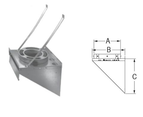 M&G DuraVent 6'' DuraPlus Tee Support Bracket - Stainless Steel - 9072SS // 6DP-TSBSS