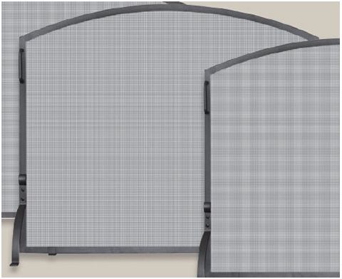 Uniflame Single Panel Black Wrought Iron Arch Top Screen - Medium - S-1036