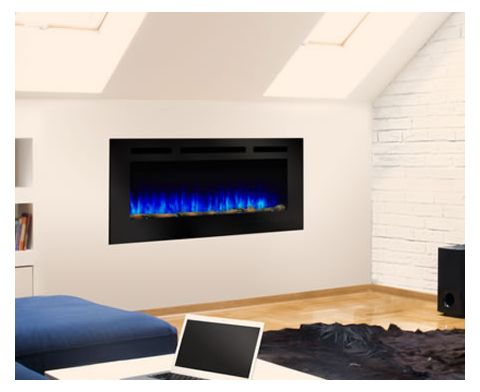 SimpliFire 48 Allusion Recessed Linear Electric Fireplace - SF-ALL48-BK