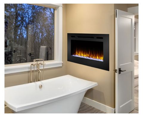SimpliFire 40 Allusion Recessed Linear Electric Fireplace - SF-ALL40-BK