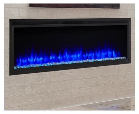SimpliFire 60 Allusion Platinum Recessed Linear Electric Fireplace - SF-ALLP60-BK
