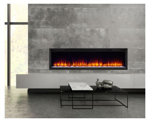 SimpliFire 72 Allusion Platinum Recessed Linear Electric Fireplace - SF-ALLP72-BK