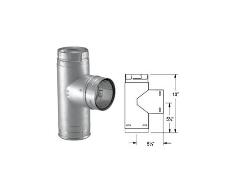 M&G DuraVent PelletVent Pro Single Tee With Clean-Out Tee Cap - Black - 3PVP-TB // 3PVP-TB