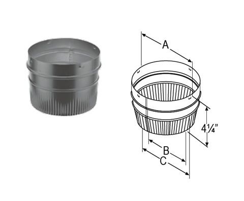 M&G DuraVent 6" DuraBlack Snap-Lock Adapter - 6689