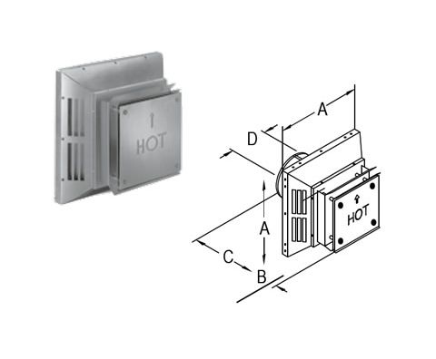 M&G DuraVent 5x8 DirectVent Pro Square Horizontal Termination Cap - Aluminum - 58DVA-HC // 58DVA-HC