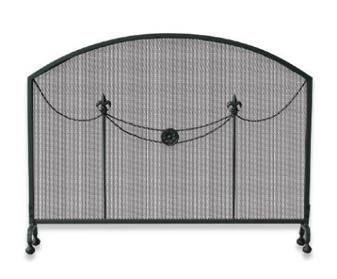 Uniflame Single Panel Olde World Iron Fleur-de-lis Screen - S-1454