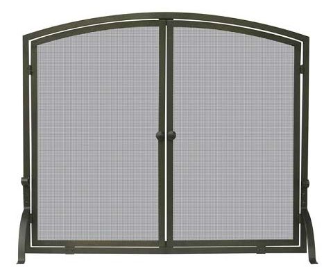 Uniflame Single Panel Bronze Finish Screen With Doors - S-1632