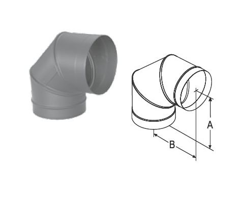 M&G DuraVent 7'' DuraBlack 90 Degree Elbow - 1790 // 7DBK-E90