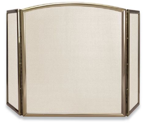 Uniflame 3 Fold Polished Iron Extruded Aluminum Screen with Arch Top