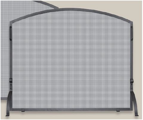 Uniflame Single Panel Black Wrought Iron Arch Top Screen - Small - S-1033