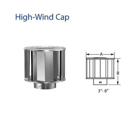 DuraVent 8 B-Vent High Wind Cap - 8BVVTH