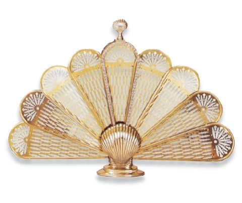 Uniflame Polished Brass Shell Fan Screen, Medium - S-2092