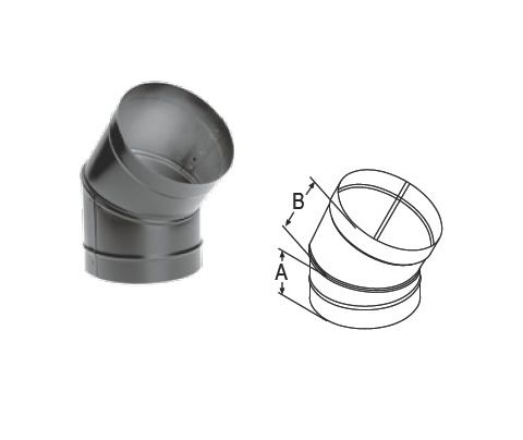 M&G DuraVent 7'' DuraBlack 45 Degree Elbow - 1745 // 7DBK-E45