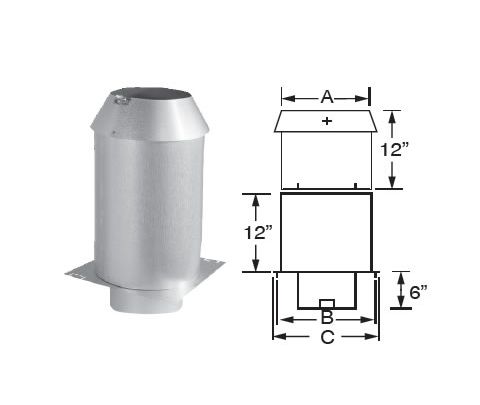 DuraVent 7 DuraTech Premium 2-Piece Insulated Attic Radiation Shield - 7DTP-ARS