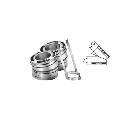 DuraVent 8" DuraPlus 30 Degree Elbow Kit (Includes: 2 Elbows and 1 Elbow Strap) - 8DP-E30K