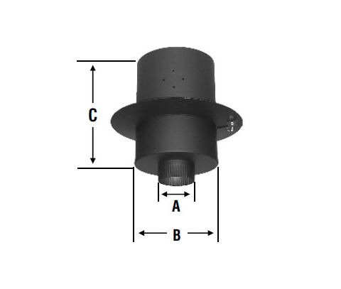 Selkirk 4 Model HT Black Ceiling Support - HT4BCS