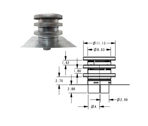 Selkirk 4x6 Direct-Temp 3"/4" Integrated Co-Linear Cap - 1604644 - 4DT-CC34