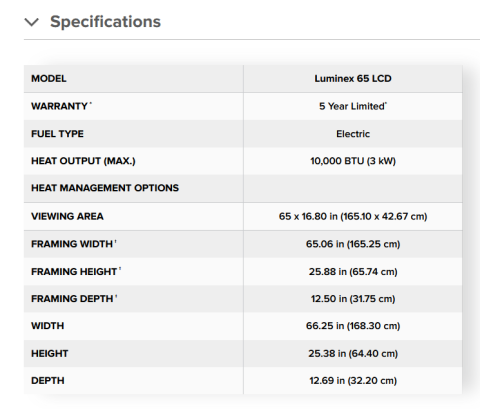 Napoleon Luminex Electric Fireplace Specs