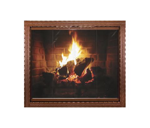 Thermo-Rite Tuscan Custom Glass Fireplace Door - Welded Steel - TUSCAN (shown in Old Copper)