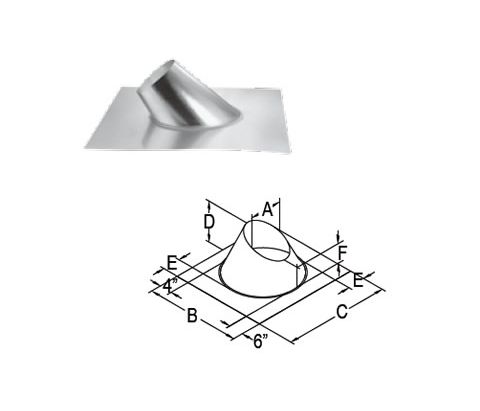 M&G DuraVent 4x6 DirectVent Pro Dead Soft Aluminum (DSA) Flashing 7/12 - 12/12 - 46DVA-F12DS // 46DVA-F12DS