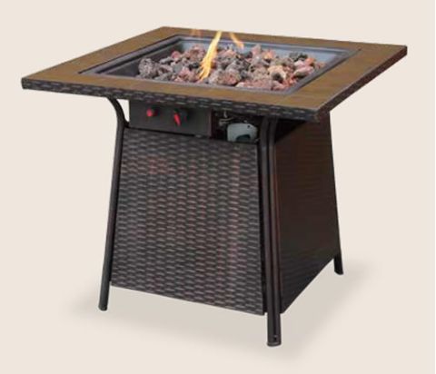 Uniflame LP Gas Outdoor Firebowl With Tile Mantel - GAD1001B