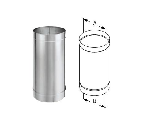 DuraVent 6" DuraBlack 24" Single-Wall Black Pipe - Stainless Steel - 1624SS